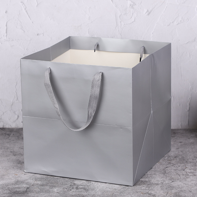 Cuadrado Kraft bolso bolsa de papel ramo de flores bolsa caja de regalo embalaje bolsa de mano regalo bolsa de regalo al por mayor