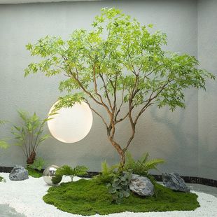 仿真枫树大型假树室内造景橱窗装饰绿植摆件落地鸡爪槭造型假树-阿里巴巴