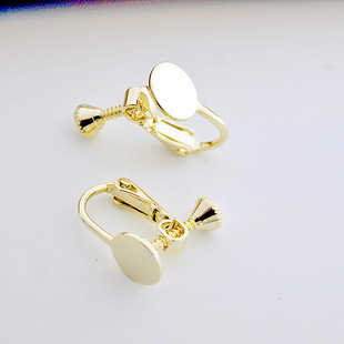 Copper-Plated 14K Gold Earrings Accessories Handmade DIY Semi-Finished Materials Painless Wearable Without Piercing Korean Ear Clips Wholesale