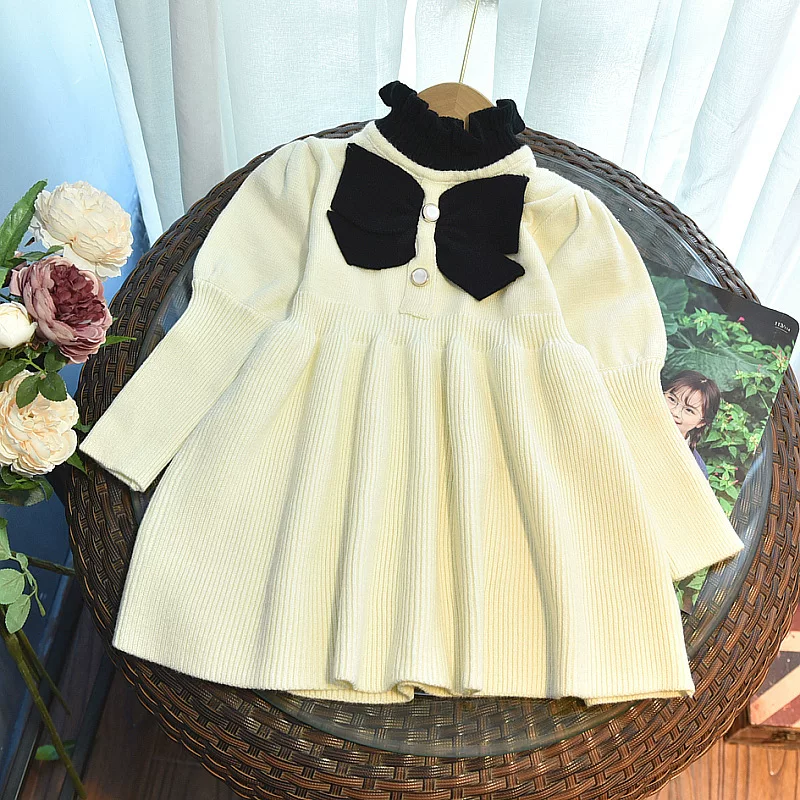 Autumn sweater, dress, colored thin knitted woolen girl's skirt, western style