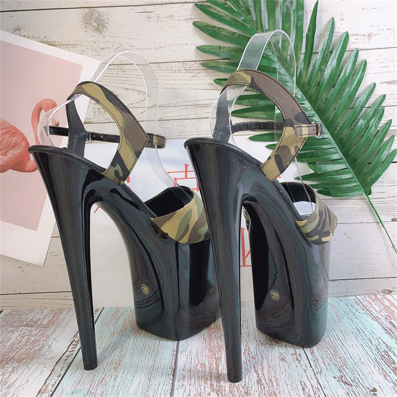 Sandalias de tacón alto para mujeres 2024 nuevo tacones delgados de verano verde militar tacones ultra altos impermeables zapatos de moda para mujeres