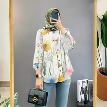 Ůʽ��˹��ӡ��Ŧ�۳�������Բ������Hijabfab ZANZEA Muslimah