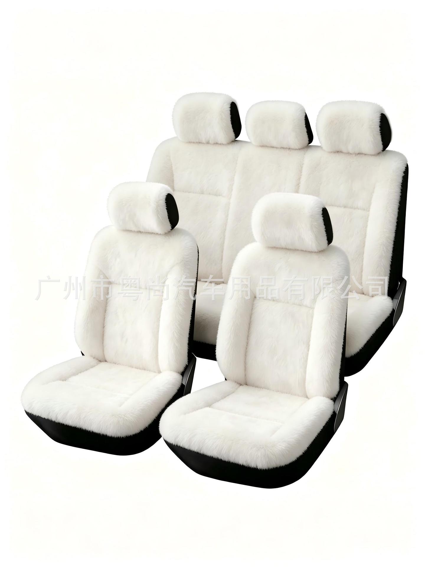New winter cross-border bestseller, solid color plush 5-seater universal car seat cover, hot-selling on Amazon and Temu