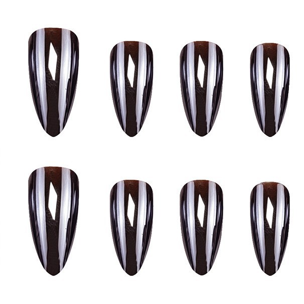 Ventas transfronterizas en caliente fantasía de galvanoplastia de uñas, estilo cool simple, 24 piezas de parche de uñas terminado. image 6