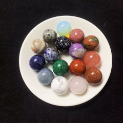 Natural Crystal Ball Ornament, Crystal Raw Stone Polished, Multi-Material Colored Crystal Balls, Seven-Star Array Crystal Globe