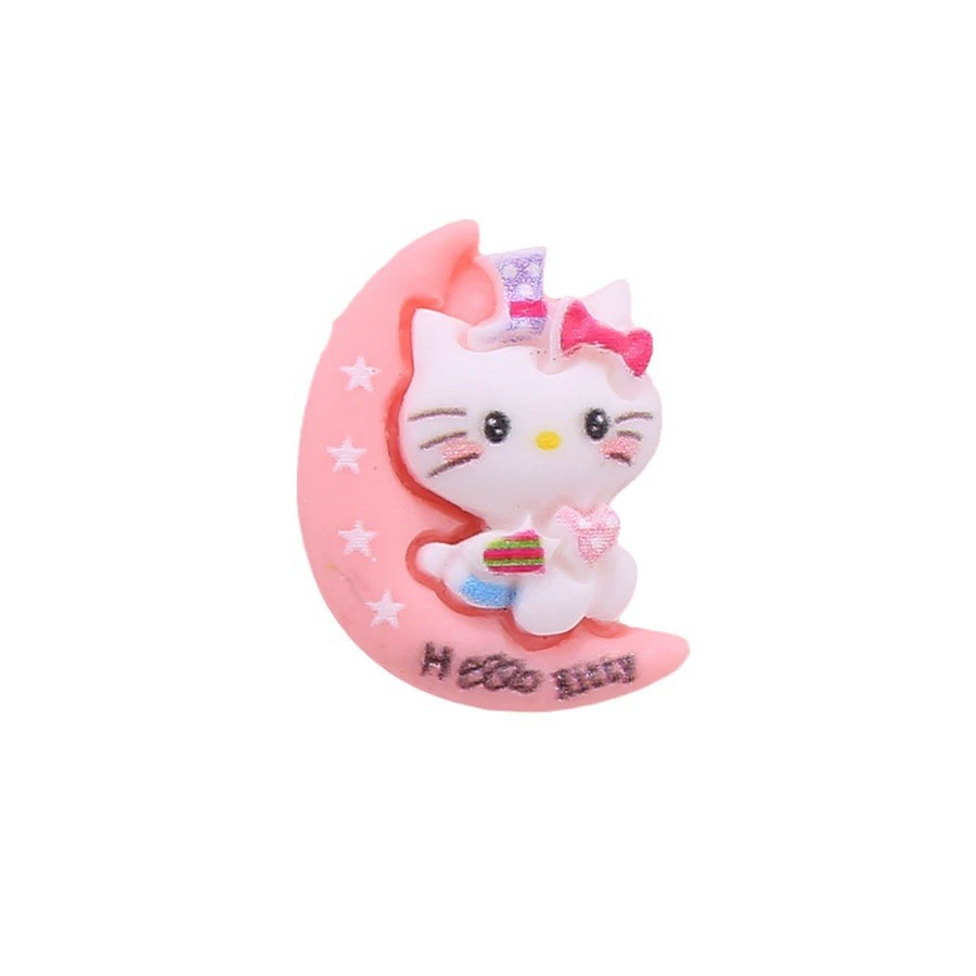 Набор заколок Hello Kitty, кремовый пластик мультфильм аксессуары для украшения чехлов diy, мультимодель