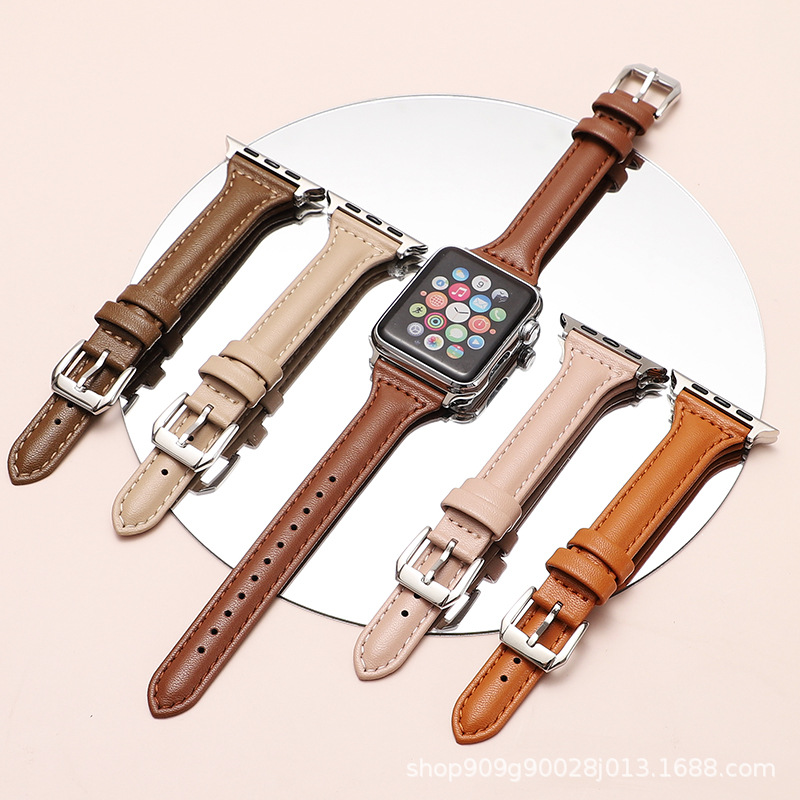 Suitable for apple watch New Small Waist Genuine Leather Strap Women's Belt Huawei GT4 Cross-border Wholesale