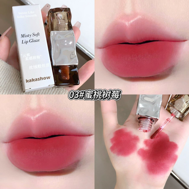 Kakashow nubes esmalte labial suave niebla superficie mate terciopelo color duradero no seco blanqueamiento labial al por mayor