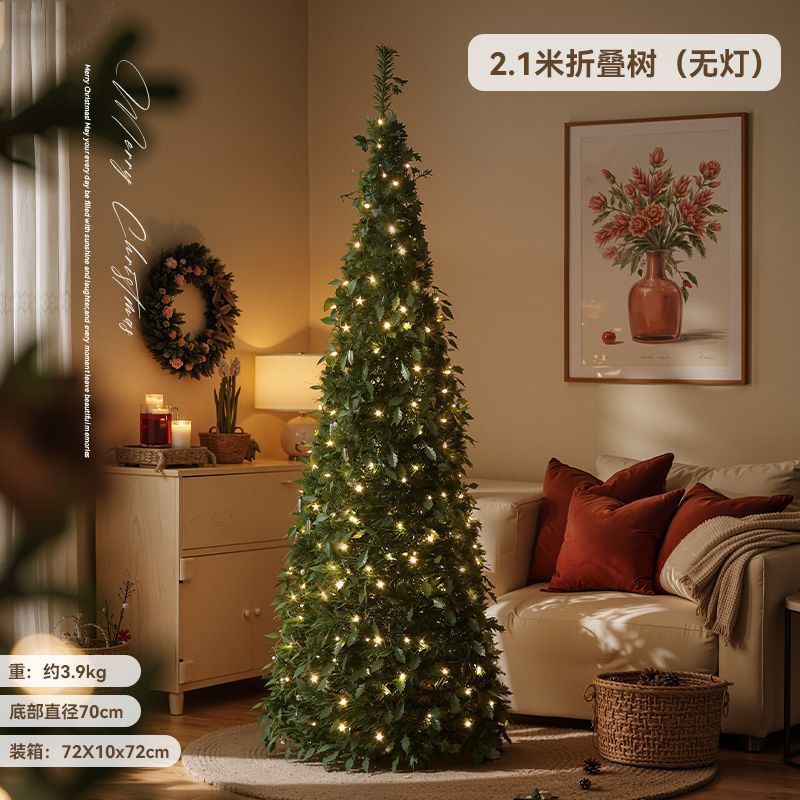 Nuevo árbol de Navidad plegable encryptado luminoso diy decoración de Navidad doméstica en el viento paquete de adornos grandes