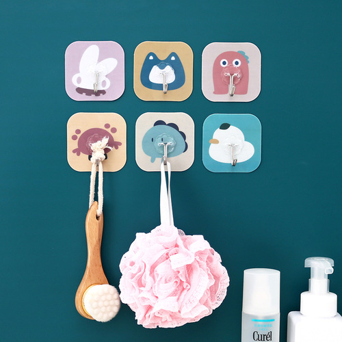 Home punch-free hook strong adhesive hook wall hanging wall load-bearing suction cup creative cute kitchen nail-free