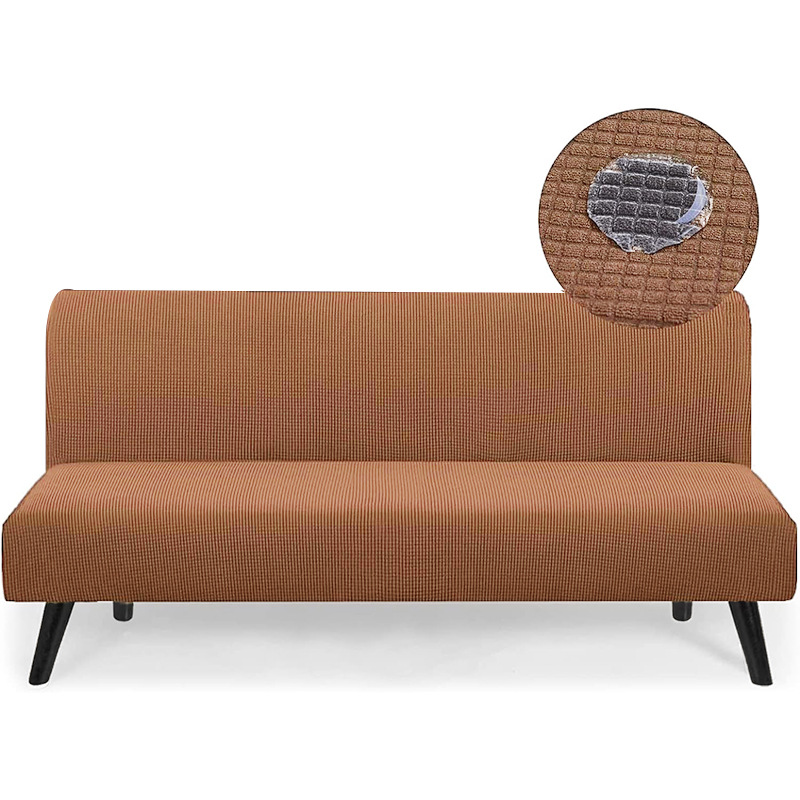 Impermeable no apoyabrazos sofá cubierta elástica todo incluido plegable sofá cama cubierta anti-gato rasguño mascota sofá cojín sofá cubierta