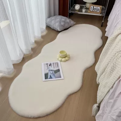 White Rabbit Fur Cloud Carpet Car Carpet - wavy-off-white-40120cm-imitation-rabbit-fur