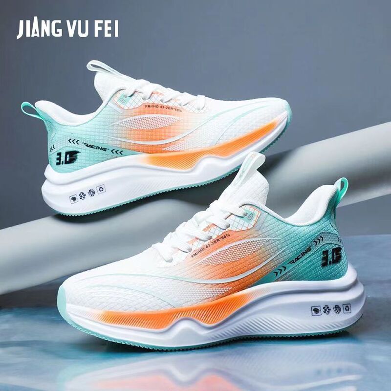 2024 Men's Shoes Summer New Mesh Running Shoes Sports Shoes Breathable Shock Absorbing Soft Sole Student Shoes Lightweight Running Shoes for Men