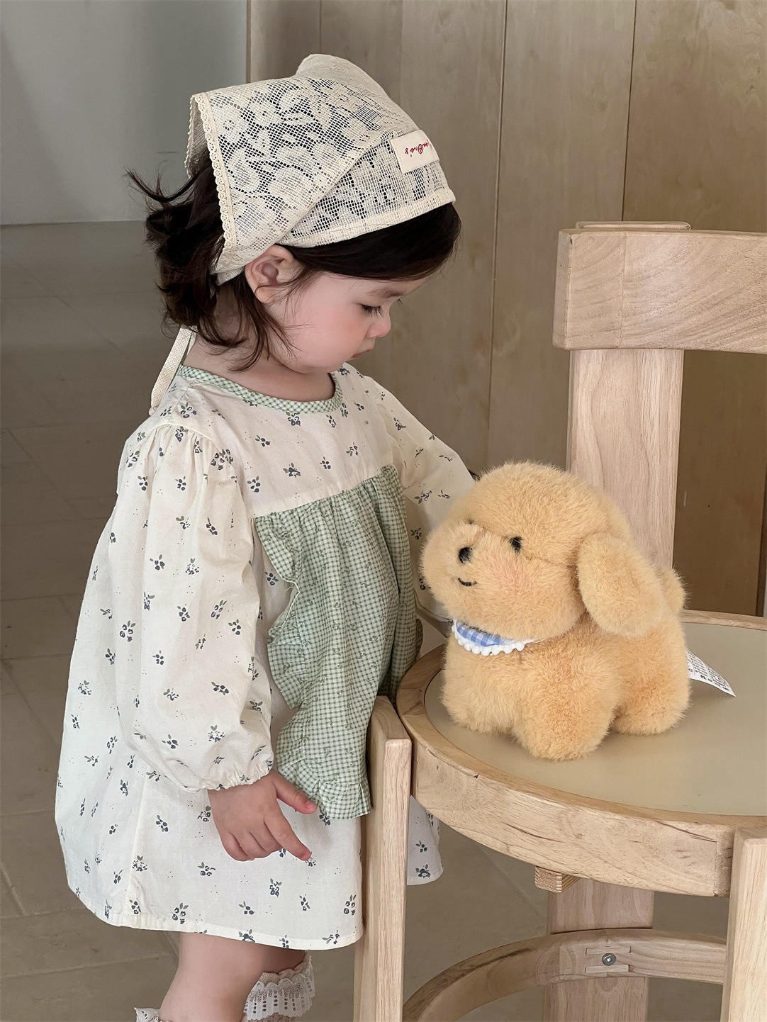 Vestido de manga larga para niñas, estilo coreano, ropa infantil, ropa de bebé, estilo otoñal, vestido de princesa, falda infantil nueva 2025