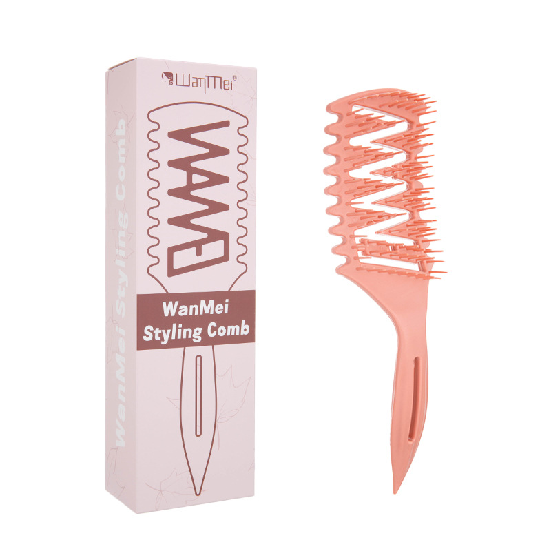 Hot sale cabello WANMEI hueco pein de modelado multifuncional extrusor de pasta de cola afilada pein flojo rebote rizado