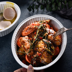 純白盤子 ins餐具北歐簡約烘焙甜點烤盤創意橢圓陶瓷盤芝士焗飯盤