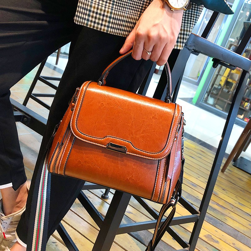 2026 New Genuine Leather Crossbody Bag For Women - Luxury Versatile Retro Small Square Cowhide Shoulder Bag - Thumbnail 6