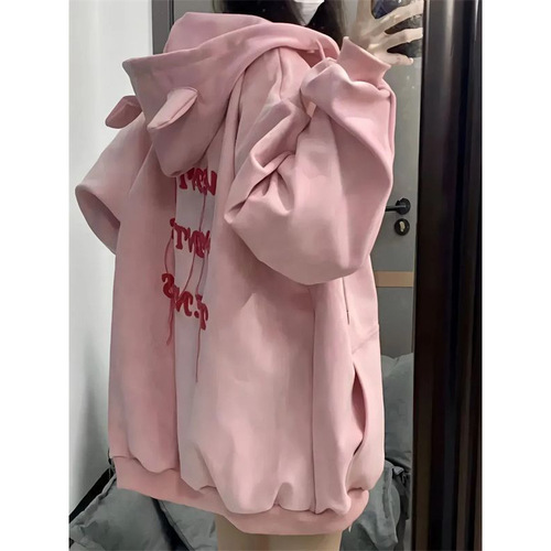 National Trend American Trend Hooded Sweatshirt Autumn Fleece Long-Sleeve Sweatshirt for Men and Women Couple Street Trend Jacket