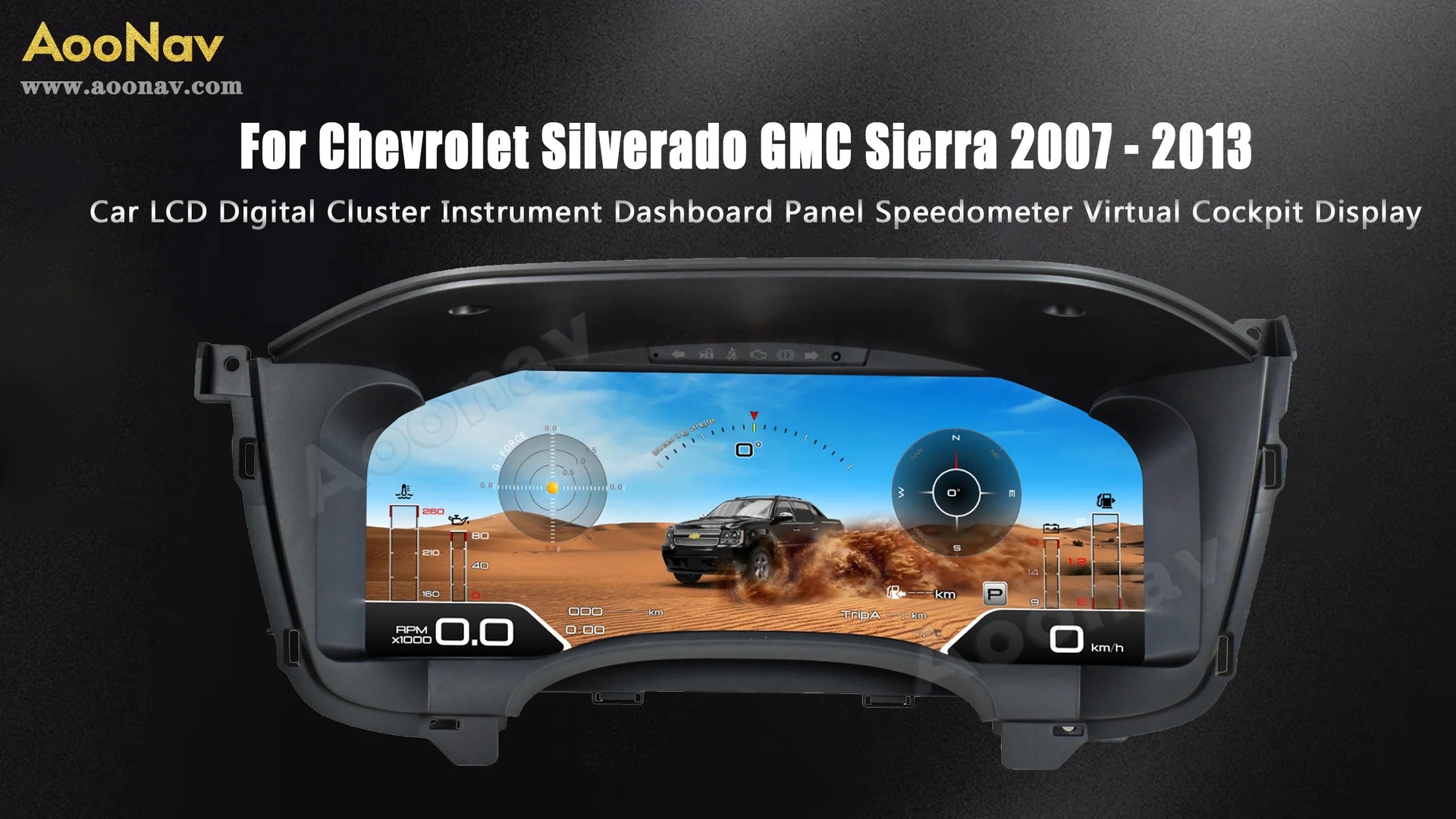 Suitable for Chevrolet Silverado Gmc Sierra 2007 - 2013 Digital Dashboard Oil Gauge Cluster