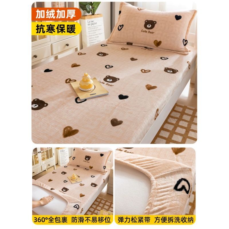 Dormitorio de estudiantes de invierno cama de lana de leche una sola persona 90x190x200 lana de coral con cubierta de colchón grueso