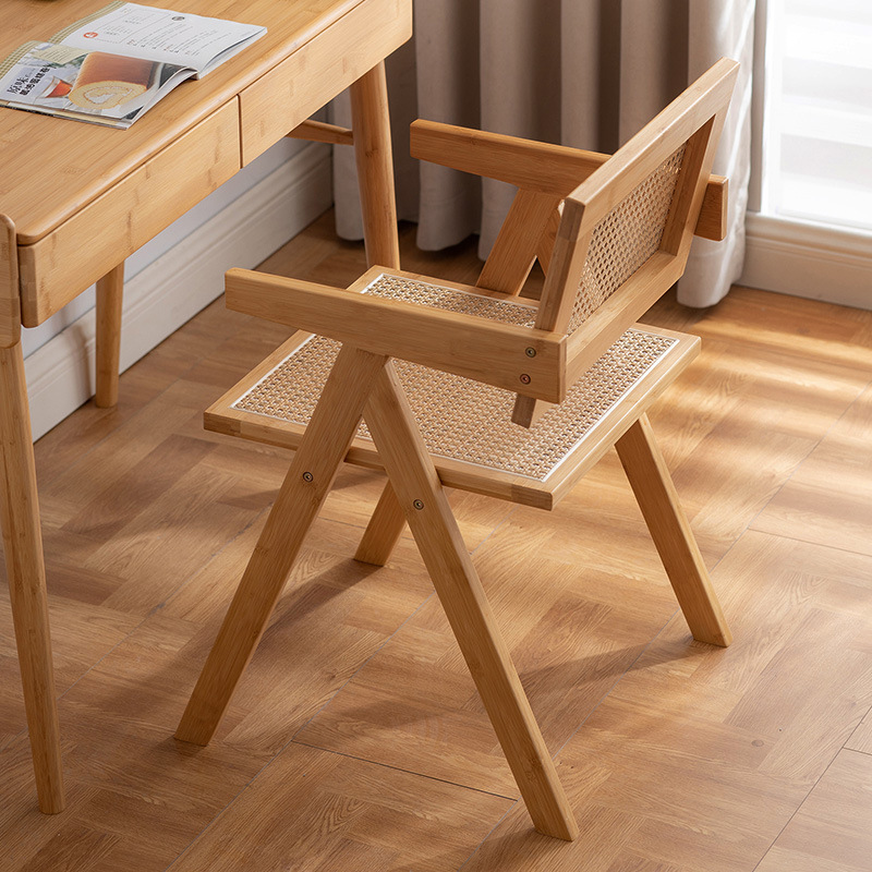Silla de ratán nórdico hogar balcón Silla de ratán diseñador registro estilo cama y desayuno respaldo Internet celebridad ocio respaldo Silla de comedor