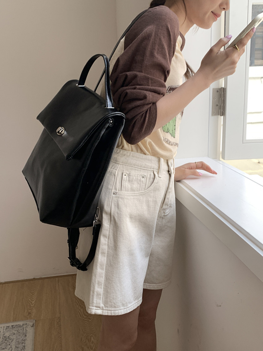 Women's Silver Backpack For College Students Autumn Winter Style_voghion.com