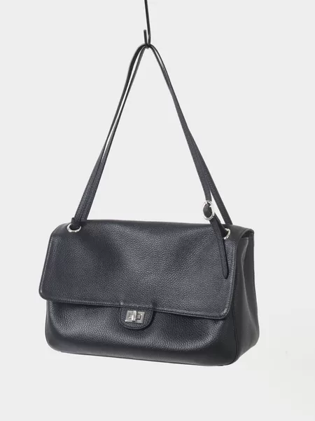 Maxi Chanel-style 26s top-grain cowhide quilted commuter bag, soft leather handbag, tote genuine leather commuter bag