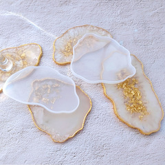 Floral Pendant Cup Mat Silicone Mold DIY Irregular Tea Plate Decor with Handle Trivet Cup Mat Mold