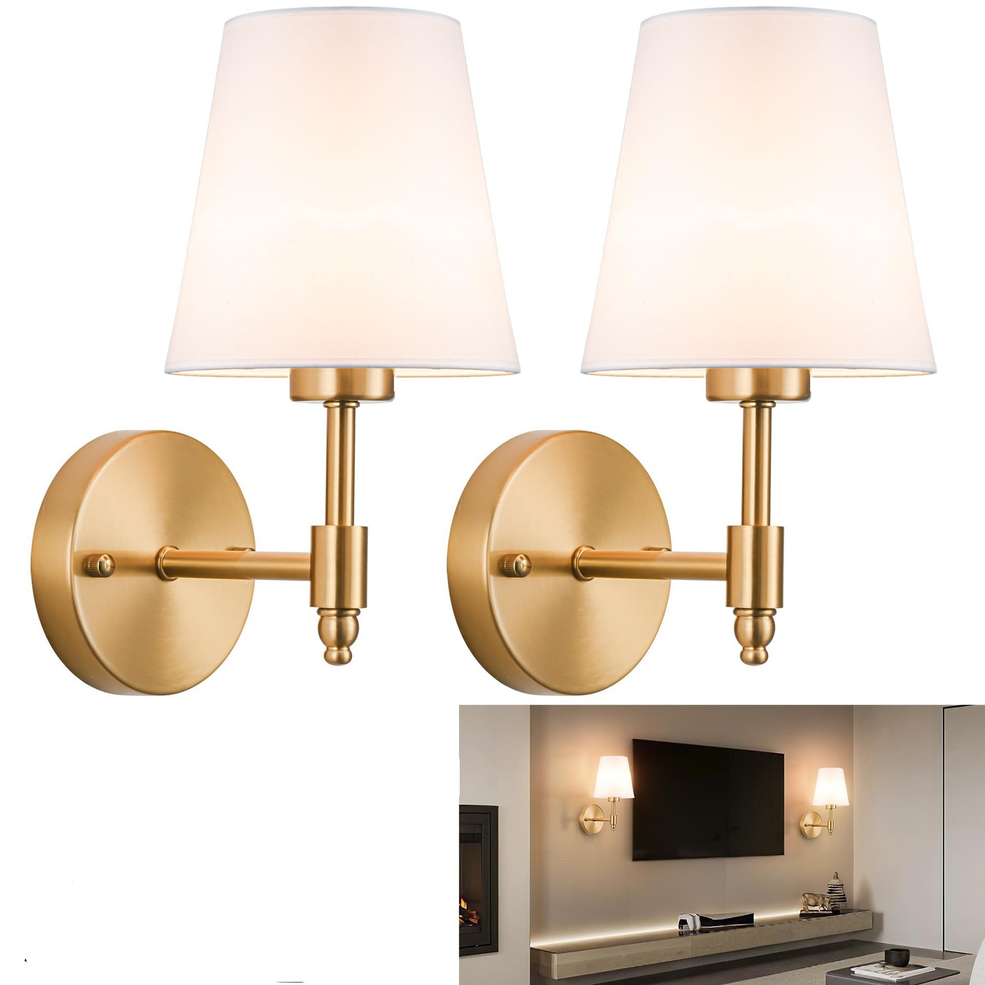 Luz de pared sin cableado transfronteriza americana dormitorio cabecera de cama luz de atmósfera decoración de sala de estar cubierta de lienzo recargable lámpara de pared atenuable