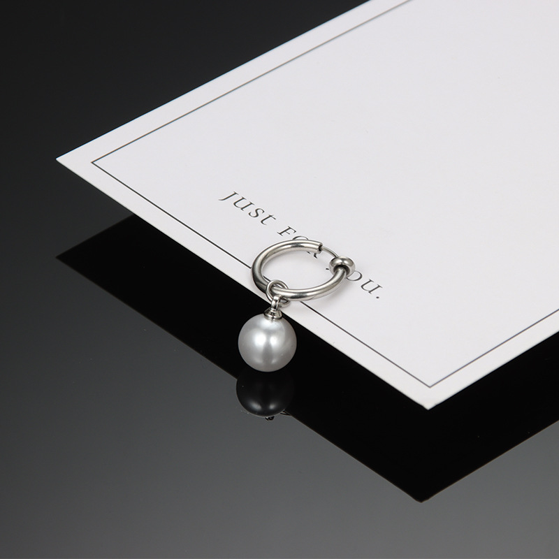 for Men Pearl Drop Titanium Steel Non-Pierced Ear Clips Hip Hop Trendy Versatile Women's Chinese Style Earrings_voghion.com