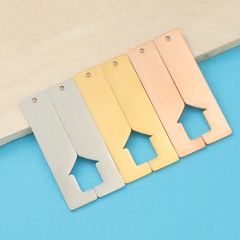 Split Hollow Puzzled Together Small House Pendant with Engraving Option, Heart Shape Set, Mirror Polished Stainless Steel DIY Ornament