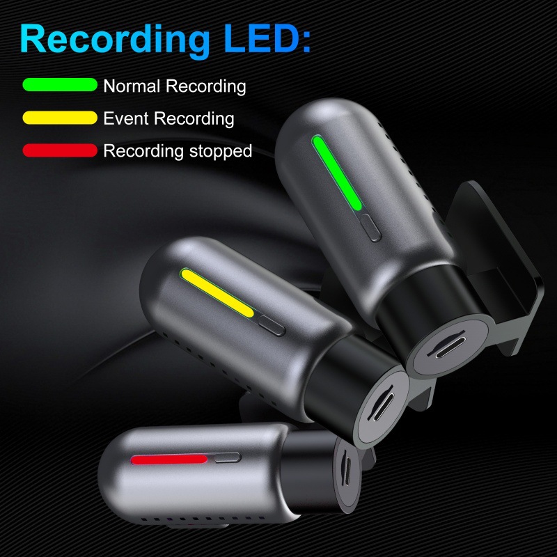 V57 Hd 1080P Single Recording Wifi Lipstick-Style Dash Cam with Night Vision, Supports Parking Monitoring and Time-Lapse Recording