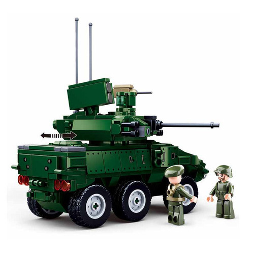 Small Lüban Boy Assembly Building Blocks Educational Toy Military Tank Model Wheeled Infantry Fighting Vehicle 0753