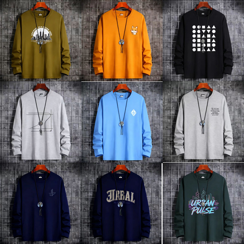 Alibaba Plus Size 1688 Website Men's Long-Sleeved Five Yuan Street Stall Supply 9.9 Free Shipping Dropshipping Alibaba Plus Size 1688 Website Men's Long-Sleeved Five Yuan Street Stall Supply 9.9 Free Shipping Dropshipping