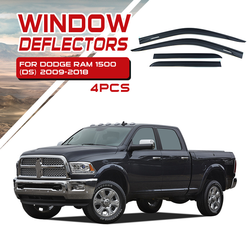 Tenxinrui adecuado para Dodge Ram pickup Truck protector de la lluvia ventana lluvia ceja modificado accesorios de decoración del coche suministros