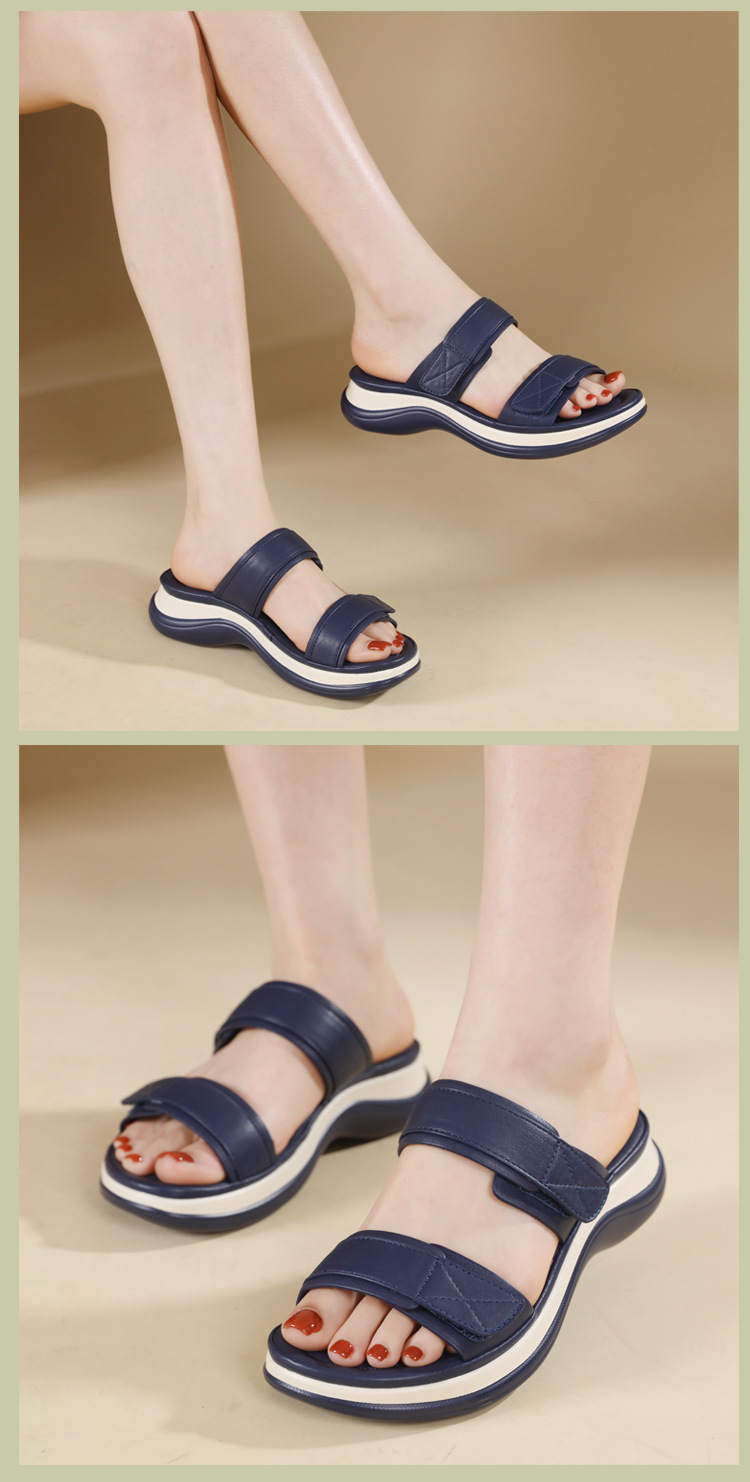 Dép sandal nữ xỏ ngón đế dày chống trơn mùa hè 2026 — Màu nâu, Màu camel, Màu xanh ngọc chi tiết 10
