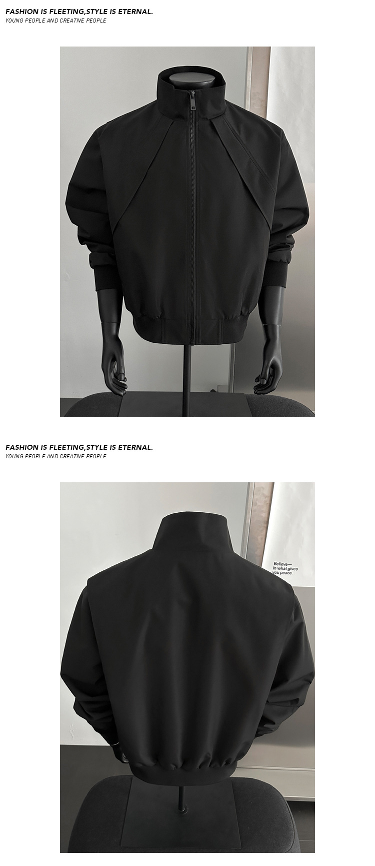 Herren Jeansjacke Im American Style Mit Stehkragen Für Den Beruf_voghion.com