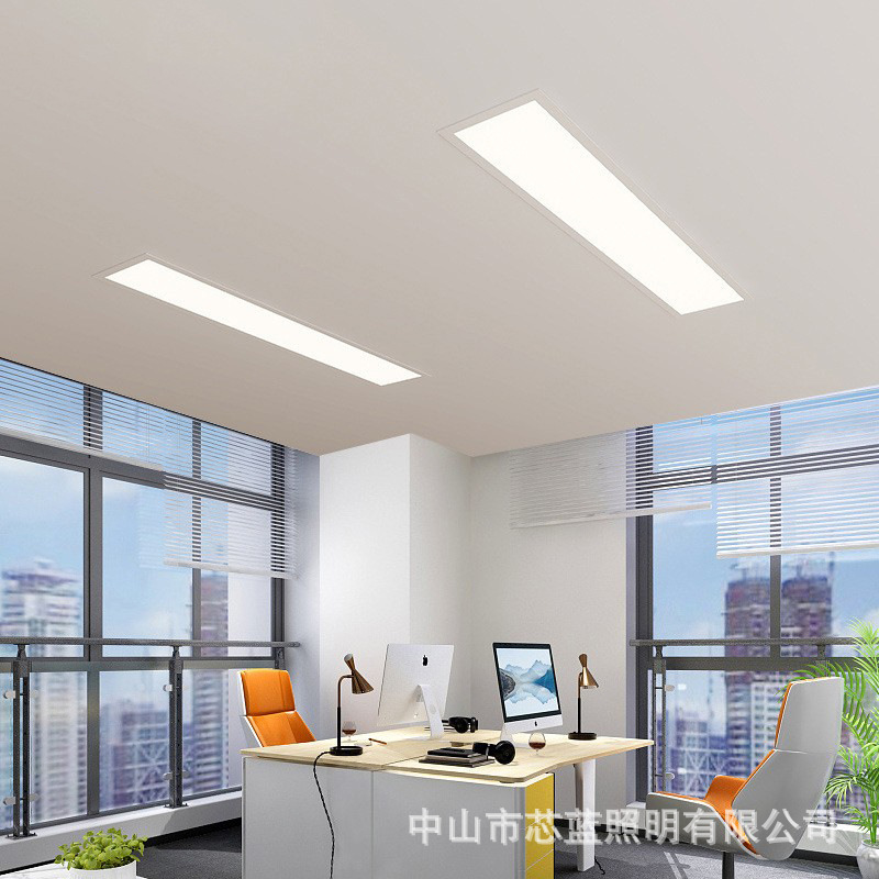 Resorte ultrafino incrustado LED lámpara de tira simple oficina techo pasillo garaje pasillo de montaje oculto lámpara plana