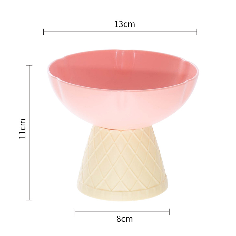 Coreano ins tazón de helado para mascotas solo Tazón taza de helado gato de protección de la columna cervical copa de protección del cuello del animal doméstico tazón de comida