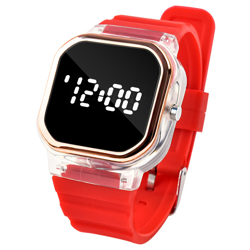 Nuevo reloj electrónico cuadrado para niños pequeños al aire libre correa de silicona cuadrada estudiante LED reloj electrónico deportivo para hombres y mujeres