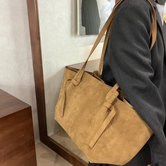 跨境女包头层磨砂牛皮翅膀包大容量单肩高级感腋下包小众女包中包