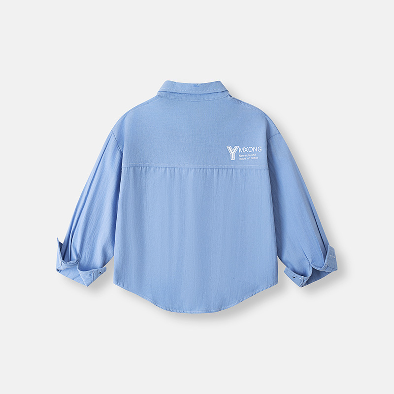 Camisas de manga larga de algodón para niños, camisas de color sólido, cuello de primavera y otoño, ropa interior para niñas coreanas, niños de mediana edad