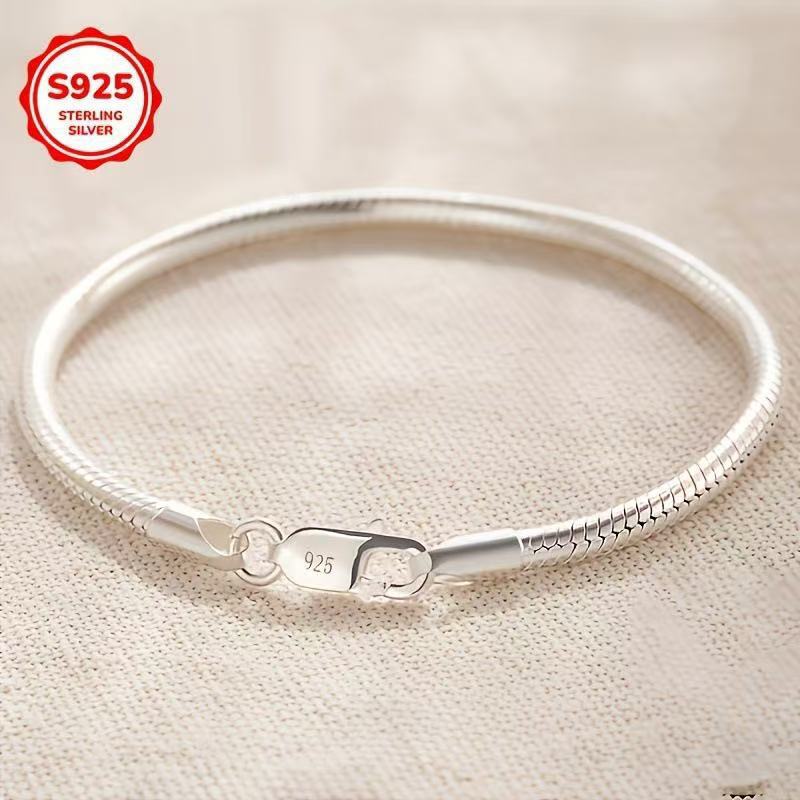 Foreign Trade Fashion 3mm Snake Chain Bracelet European and American Cross-Border 16-23cm Snake Bone Bracelet Manufacturer Wholesale Men's and Women's Jewelry Foreign Trade Fashion 3mm Snake Chain Bracelet European and American Cross-Border 16-23cm Snake Bone Bracelet Manufacturer Wholesale Men's and Women's Jewelry