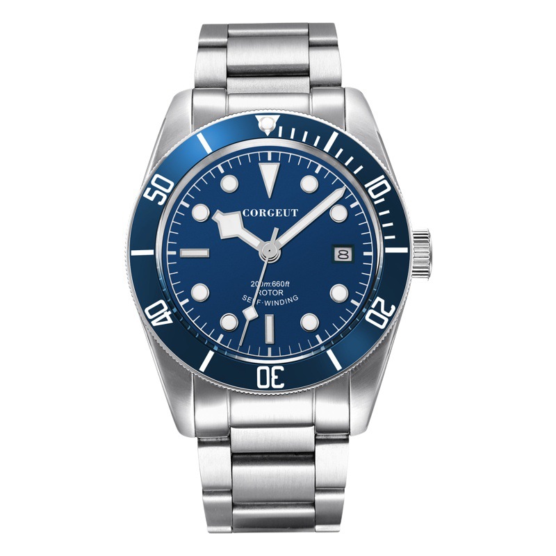 Reloj de acero inoxidable de cristal de zafiro Reloj de hombre luminoso impermeable Reloj mecánico de negocios para hombre Reloj mecánico automático