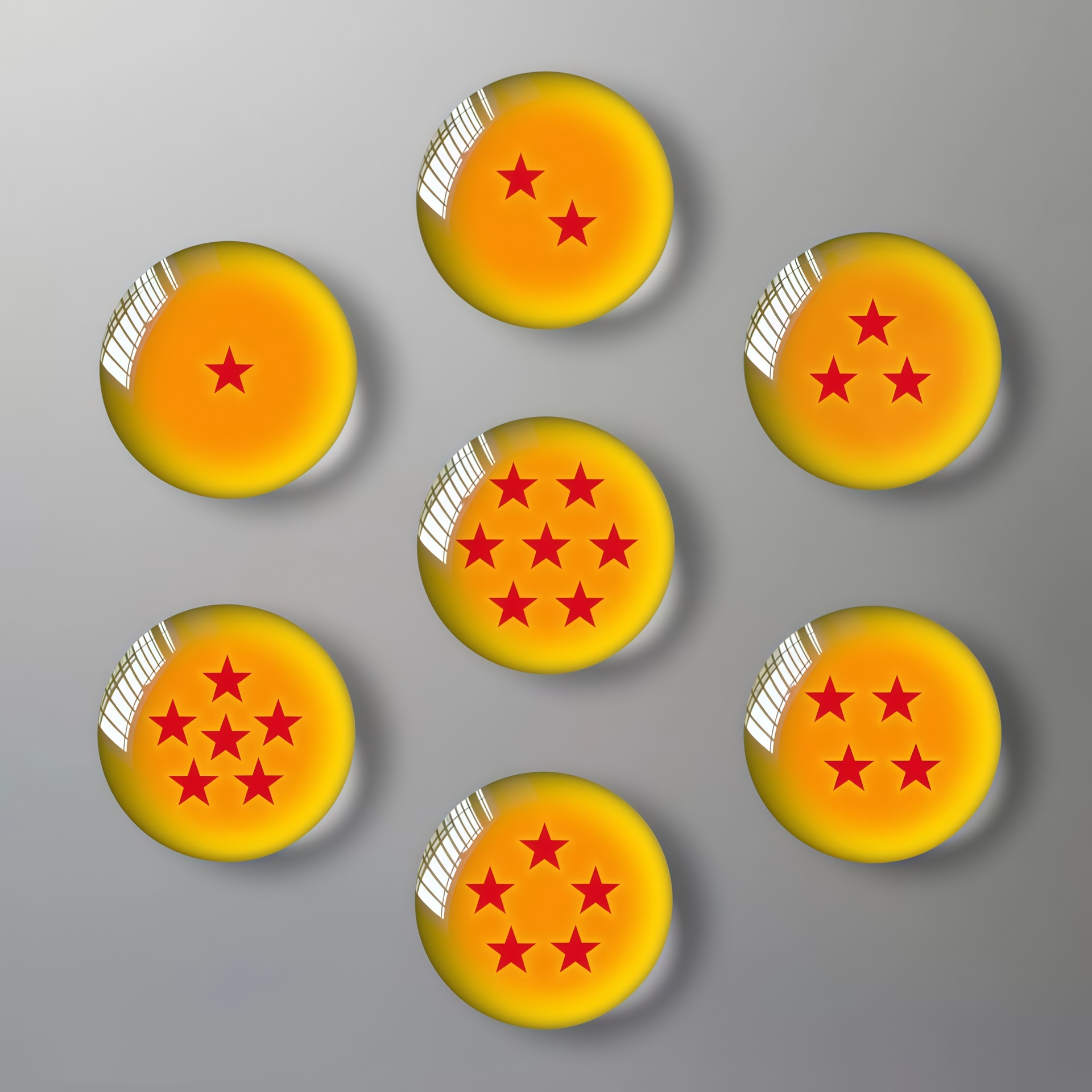 Nuevo siete estrellas de cristal refrigerador pegatinas creativas de dibujos animados DiDi tiempo recuerdos pegatinas magnéticas de cristal puerta de refrigerador lindo
