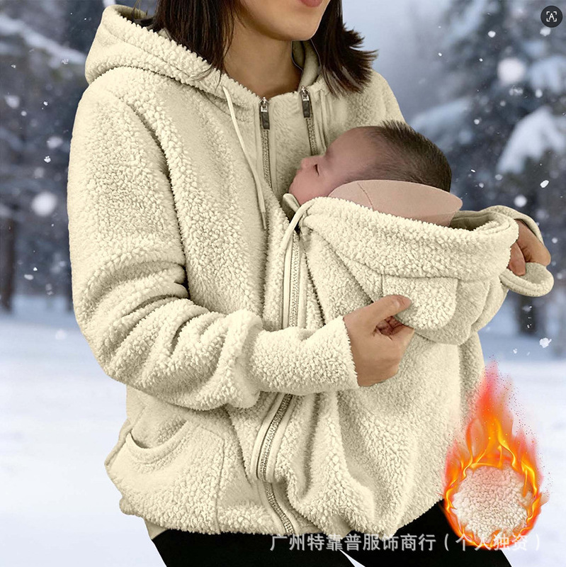 Cross-Border Export Aliexpress 2025 Autumn and Winter European and American Cashmere Zipper Cardigan Sweatshirt Women's Velvet Thickeneded Family Wear Cross-Border Export Aliexpress 2025 Autumn and Winter European and American Cashmere Zipper Cardigan Sweatshirt Women's Velvet Thickeneded Family Wear