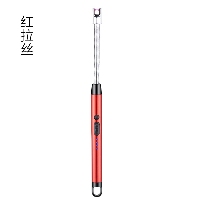 Pistola de encendido USB carga comercio exterior alargado encendedor vela estufa de gas manguera metálica encendedor de arco