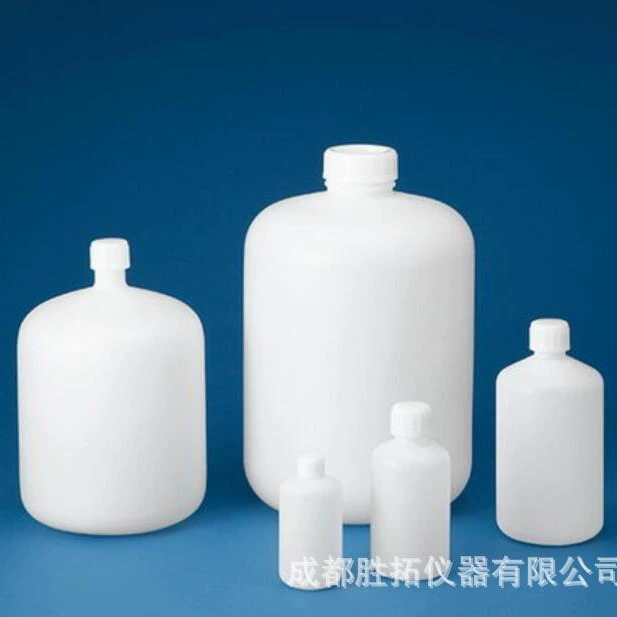 Японская бутылка со спецификацией NIKKO, бутылка с реагентом HDPE с внутренней крышкой, круглая бутылка с мелким горлышком и широким горлышком