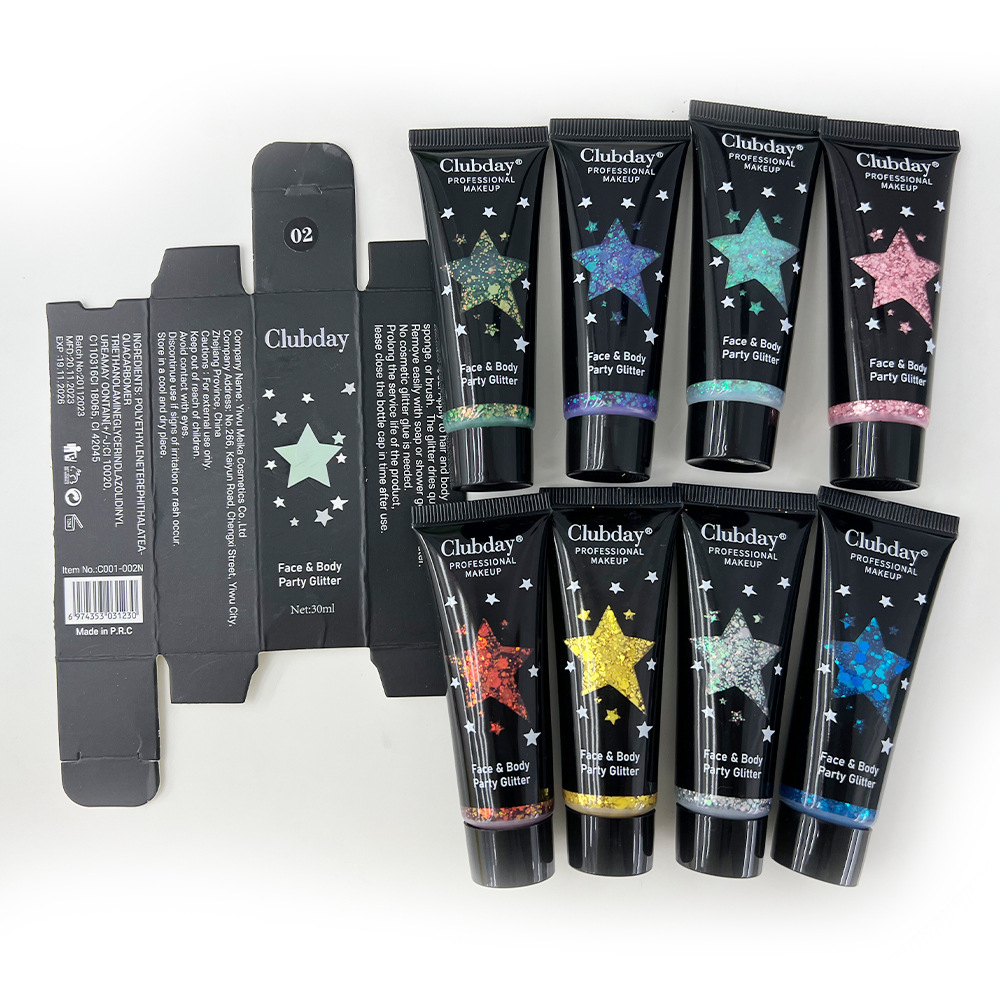 Cross-border beauty gel liquid sequin body eyeshadow export Christmas makeup chameleon tube eyeshadow undefined