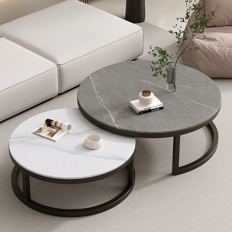 작은 원형 설산 흰색 + 큰 원형 시멘트 회색 (무추출) 검정색 프레임